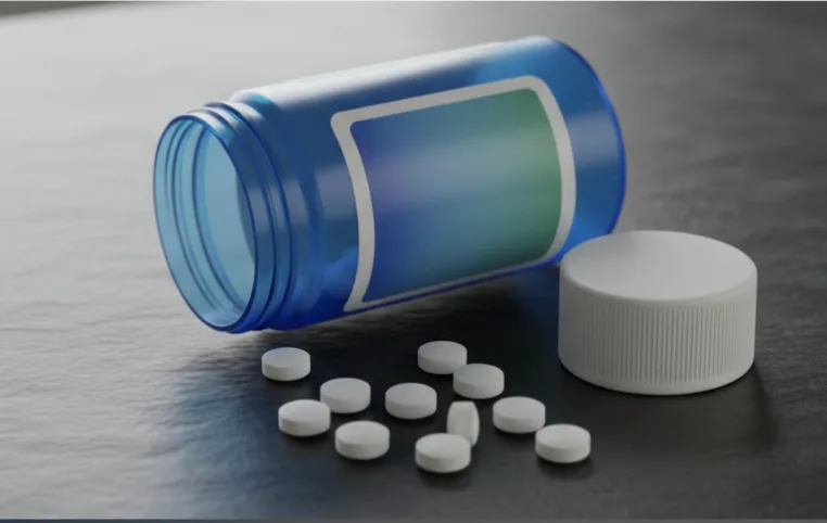 Prescription pill bottle with tablets